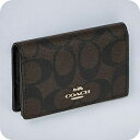 \今ならさらに+9倍/ コーチ 名刺入れ レディース ブランド COACH シグネチャー 91681 IMAA8 ブラウン/ブラック 高級 おしゃれ プレゼント 実用的