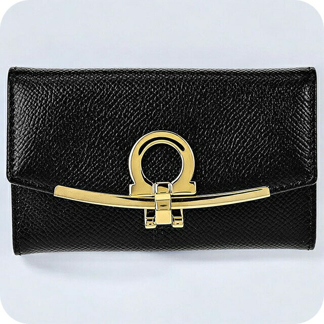 フェラガモ キーケース レディース ブランド Ferragamo 22D151PEBBLE NER 683 320 ブラック