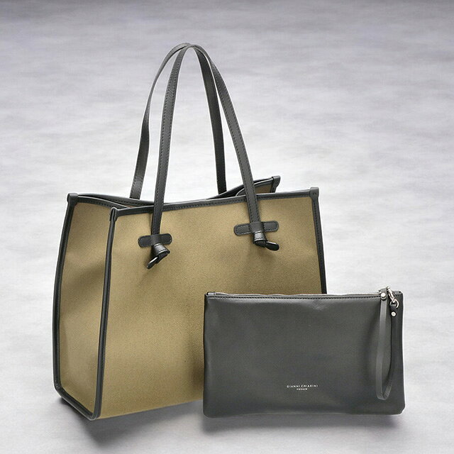 Rakuten - ＼2000円OFFクーポン+さらに9倍／ ジャンニキアリーニ トートバッグ レディース ブランド GIANNI CHIARINI BS 6850 CNV-SE カーキ 19060