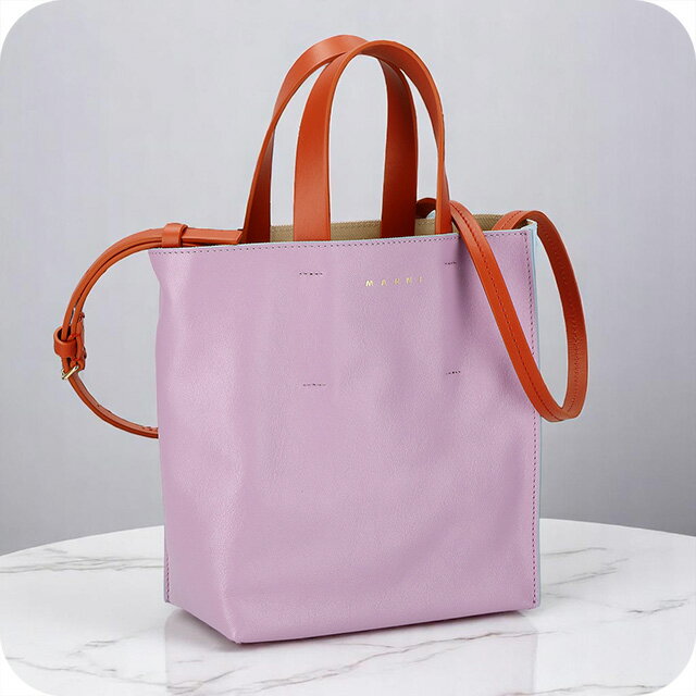 Rakuten - マルニ ハンドバッグ レディース ブランド MARNI SHMP0040Q0-P2644 パープル/ブルー 軽量 小さめ 手提げ 高級 おしゃれ プレゼント 女性 実用的 かわいい