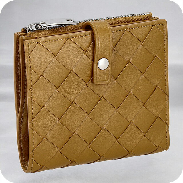 BOTTEGA VENETA - ボッテガ・ヴェネタ 二つ折り財布 レディース ブランド BOTTEGA VENETA イントレチャート レザー 600270-V48A1 ブラウン ウォレット 高級 おしゃれ プレゼント 実用的
