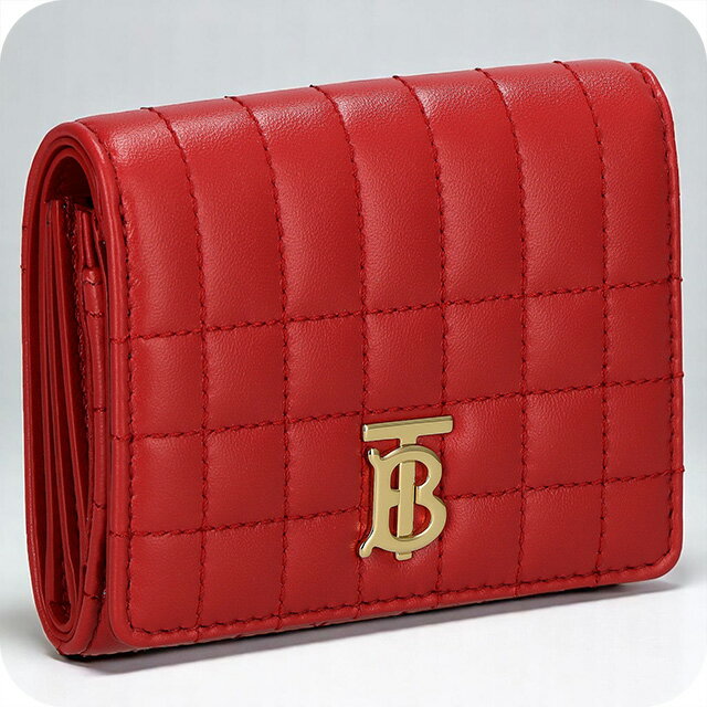 乐天商城 - バ−バリ− 三つ折り財布 レディース ブランド BURBERRY 8064824 レッド ウォレット 高級 おしゃれ プレゼント 実用的 64000
