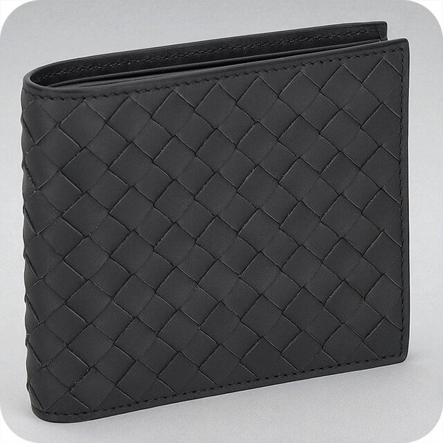 BOTTEGA VENETA - ボッテガ・ヴェネタ 二つ折り財布 メンズ ブランド BOTTEGA VENETA レザー 113993-V47W1 2015 ブラック ウォレット 高級 おしゃれ プレゼント 実用的 68130