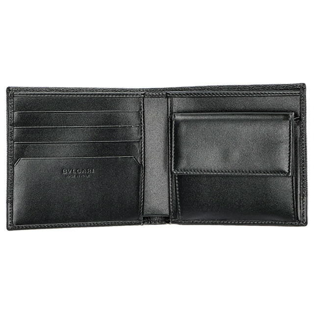 ブルガリ 二つ折り財布 メンズ ブランド BVLGARI 280899 BLK ブラック ウォレット ...