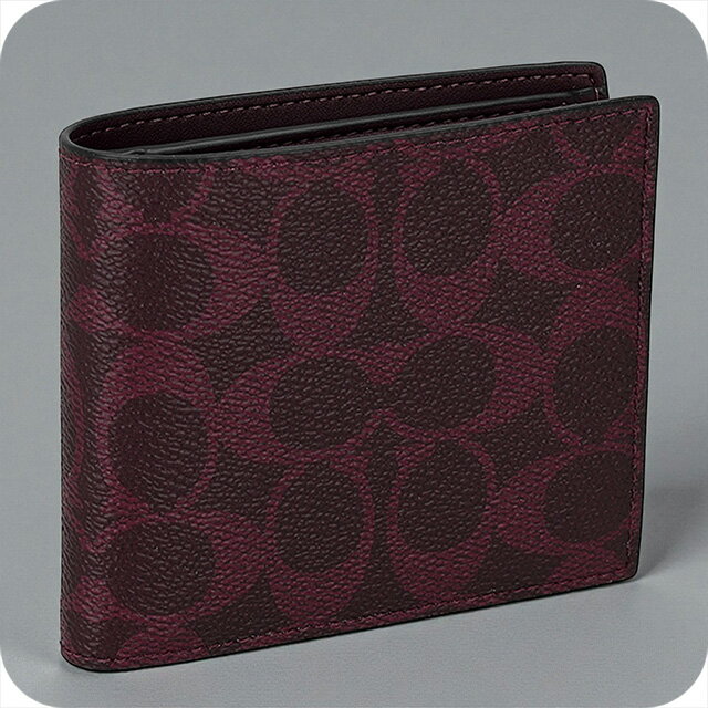 ＼店内2000円OFF+さらに9倍／ コーチ 二つ折り財布 メンズ ブランド COACH CY406 YED ボルドー ウォレット 高級 おしゃれ プレゼント 実用的
