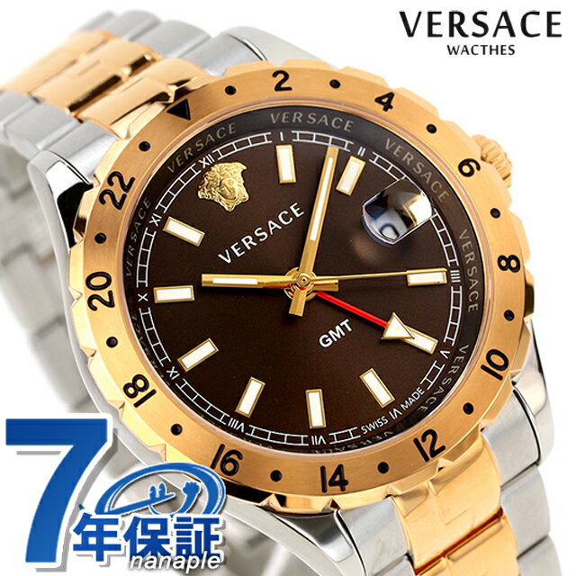 ヴェルサーチ 腕時計（メンズ） ヴェルサーチ 時計 メンズ VERSACE 腕時計 ブランド ヘレニウム GMT 42mm V11040015 ブラウン 記念品 ギフト 父の日 プレゼント 実用的