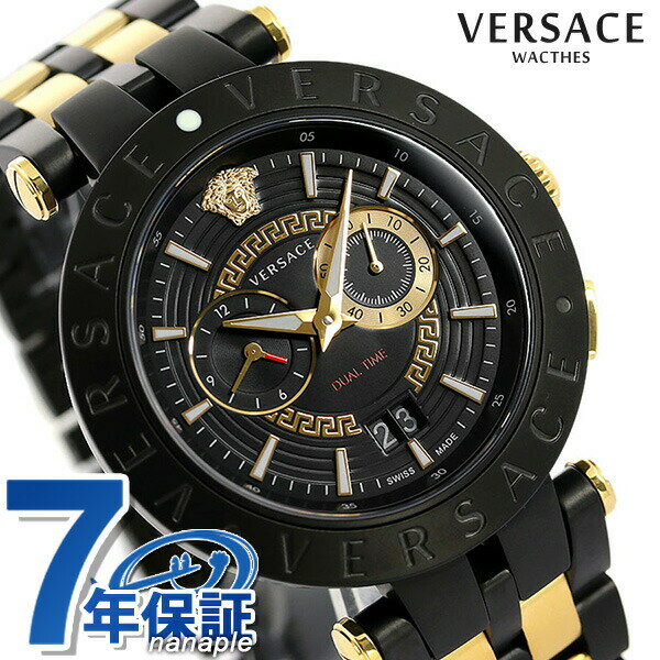 _5/18聚Si10%OFFN[|ɂ+3{^ FT[` v Y rv uh V[X fA^C 46mm VEBV00619 VERSACE FT[`F ubN~S[h LOi Mtg ̓ v[g pI