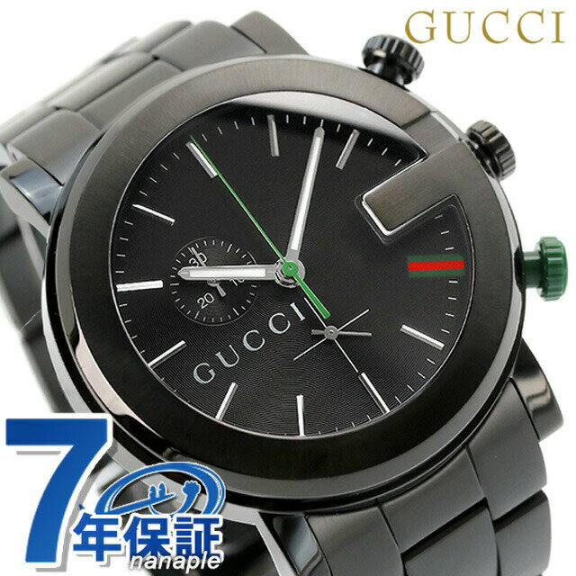 【クロス付】 グッチ 時計 メンズ GUCCI 腕時計 G-CHRONO G-クロノ オールブラック ...