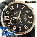 テンデンス テンデンス クオーツ TY460013 クロノグラフ 腕時計 ブラック×ピンクゴールド TENDENCE 記念品 プレゼント ギフト