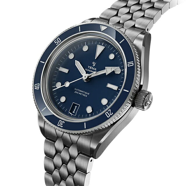 ＼10%OFFクーポン★2日10時迄／ イエマ スーパーマン Dato CMM.10 自動巻き 腕時計 ブランド メンズ YEMA 12.25.11.55.SN.M2 アナログ ブルー フランス製 おしゃれ 防水 プレゼント 男性 実用的