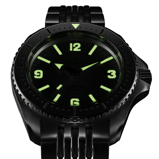 イエマ ダイバー2025 自動巻き 腕時計 ブランド メンズ YEMA YDIV25-BTPS アナログ ホワイト ブラック 黒 フランス製 おしゃれ 防水 プレゼント 男性 実用的