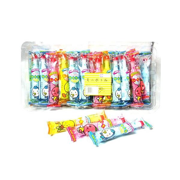 ミニボトルラムネ 40個入り 知育菓子 手の平サイズ 粉ラムネ おままごと シュワシュワ レモン いちご サイダー イベント 景品 人気 屋台 箱買い