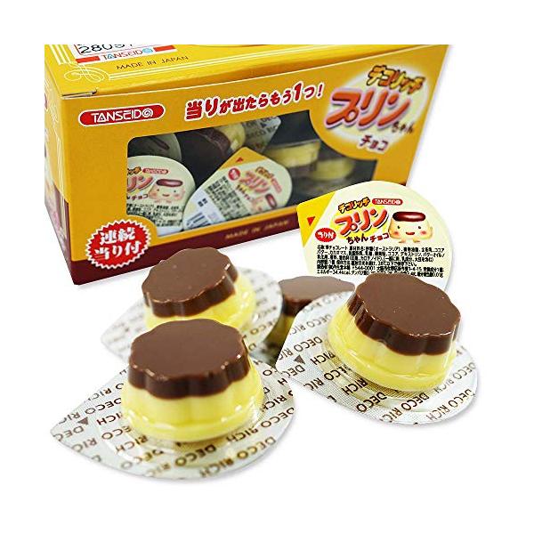 プリンちゃんチョコ (50+6個) 当たり付き 個包装 丹生堂 デコリッチ ぷりん イチゴ バナナ キャラクター チョコレート 占い おみくじ 箱 駄菓子 景