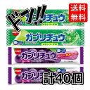 噛んで食べられるバータイプのソフトキャンデーです。 歯につきにくく、心地良い噛み応えが長く続きます。 弾けるような炭酸のコーラの味わいがしっかりと感じられる、 ガブリチュウの人気フレーバーです。 「商品情報」「主な仕様」【セット内容】 明治チューインガム ガブリチュウ 2種の味から選べる 40袋 /Rio特製ステッカー付 ■原材料 砂糖（国内製造）、水あめ、植物油脂、ゼラチン、加糖練乳、でん粉／乳化剤、ソルビトール、増粘多糖類、酸味料、加工デンプン、カラメル色素、香料、（一部に乳成分・大豆・ゼラチンを含む） ■原産国 日本 ■内容量 1本 ■メーカー 明治チューインガム株式会社 ■成分情報 1本あたり カロリー 58 kcal たんぱく質 0.3 g 脂質 1.2 g 炭水化物 11.6 g 食塩相当量 0.003g ■アレルギー情報 乳 大豆 ゼラチン 【注意事項】 パッケージデザイン等は予告なく変更する場合があります。 （※パッケージデザインが異なる場合でも返品、交換の対応は不可となりますので予めご了承ください。） ガブリチュウ 懐かしの駄菓子 駄菓子 お菓子 送料無料 大人気 おやつに ポイント消化 おもしろ 駄菓子 箱 縁日 駄菓子 駄菓子 送料無料 サイダー コーラ グレープ オレンジ 駄菓子 業務用 チューインガム ガム