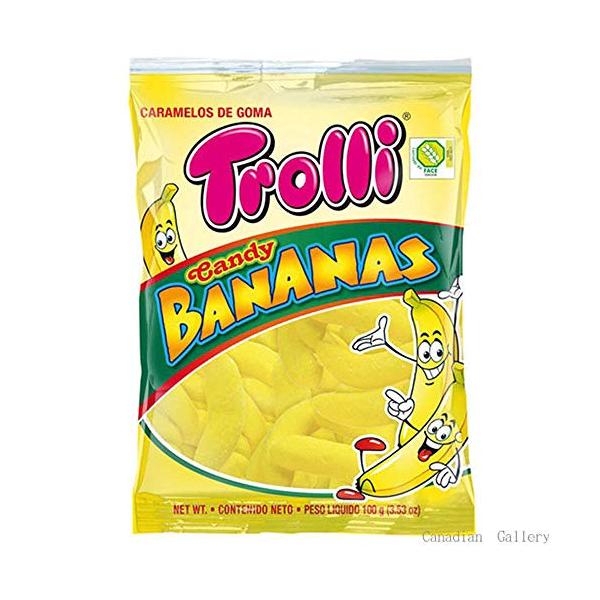 トローリ　キャンディバナナ(グミ)　100g×3袋　バナナ　マシュマロ　ストロベリーフレーバー　スペイン　輸入　海外　外国　プレゼント..