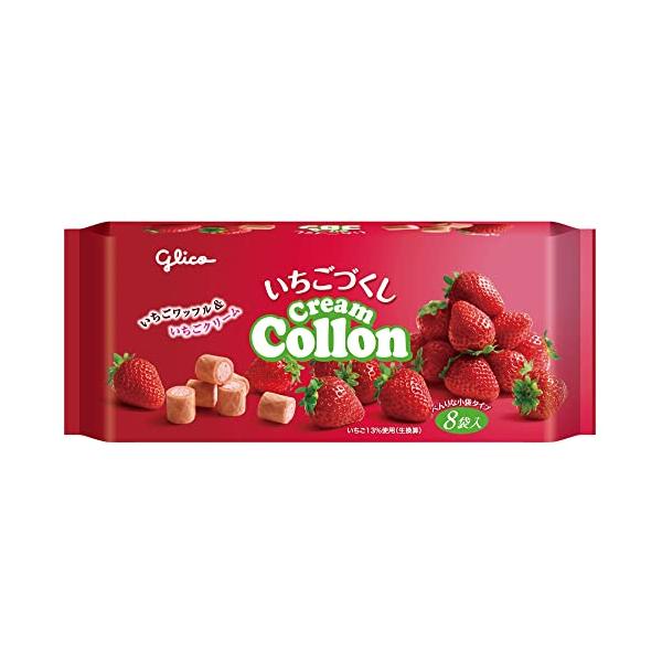【5と0のつく日限定クーポン付！】江崎グリコ いちごづくしコロン クッキー ビスケット 8袋×6個のサムネイル
