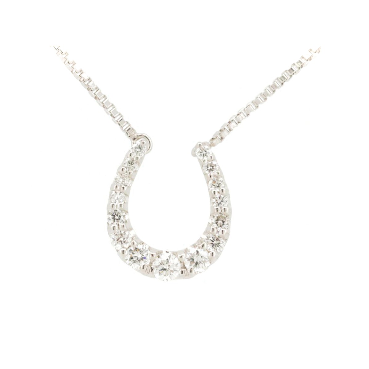 乐天商城 - 【中古】 ヴァンドーム青山 ホースシュー ダイヤモンド ネックレス 0.18ct Pt950(プラチナ)/Pt850(プラチナ) 質屋出品 【コンビニ受取対応商品】 ジュエリー