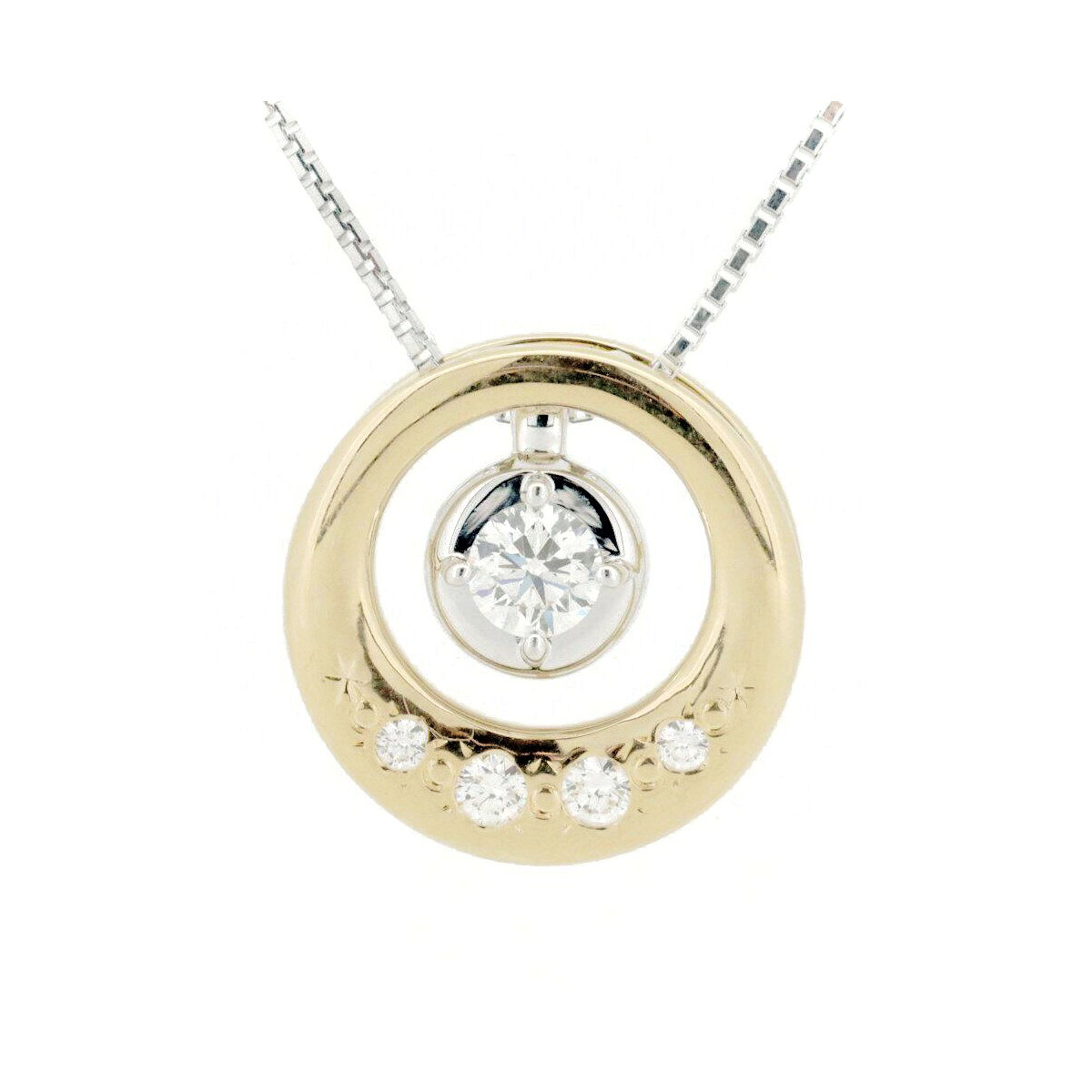 乐天商城 - 【中古】 タサキ ダイヤモンド ネックレス 0.15ct 0.06ct K18YG(18金 イエローゴールド)/K18WG(18金 ホワイトゴールド) 質屋出品 【コンビニ受取対応商品】 ジュエリー