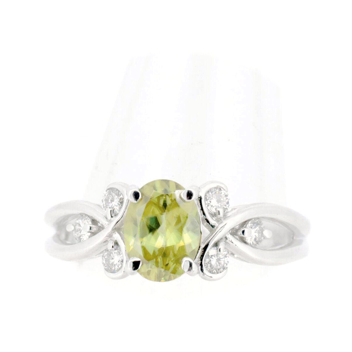 乐天商城 - 【中古】 K18WG(18金 ホワイトゴールド) スフェーン ダイヤモンド リング 指輪 1.43ct 0.25ct 17号 質屋出品 【コンビニ受取対応商品】