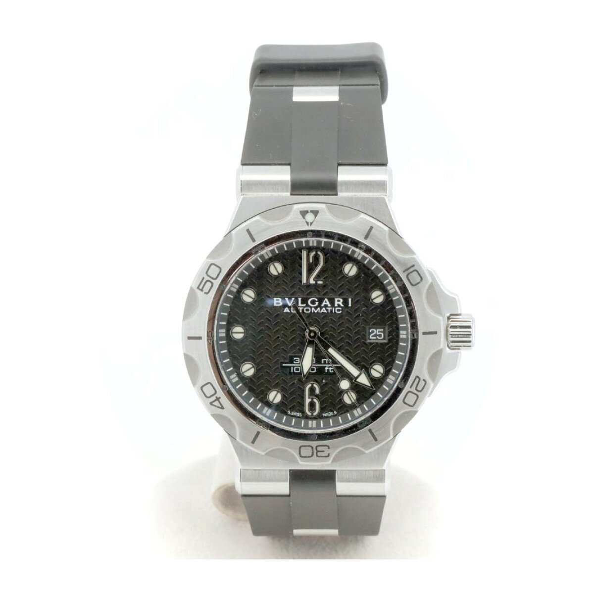 【中古】 ブルガリ - ディアゴノ ディアゴノ　スクーバー　DP42S SD　メンズ腕時計　黒　自動巻き　ラバーバンド 【コンビニ受取対応商品】