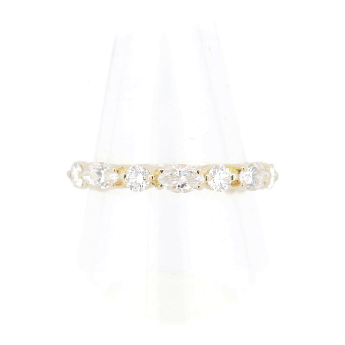 乐天商城 - 【中古】 クィーン ハーフエタニティダイヤモンド リング 指輪 11.5号 K18YG(18金 イエローゴールド) 質屋出品 【コンビニ受取対応商品】 ジュエリー