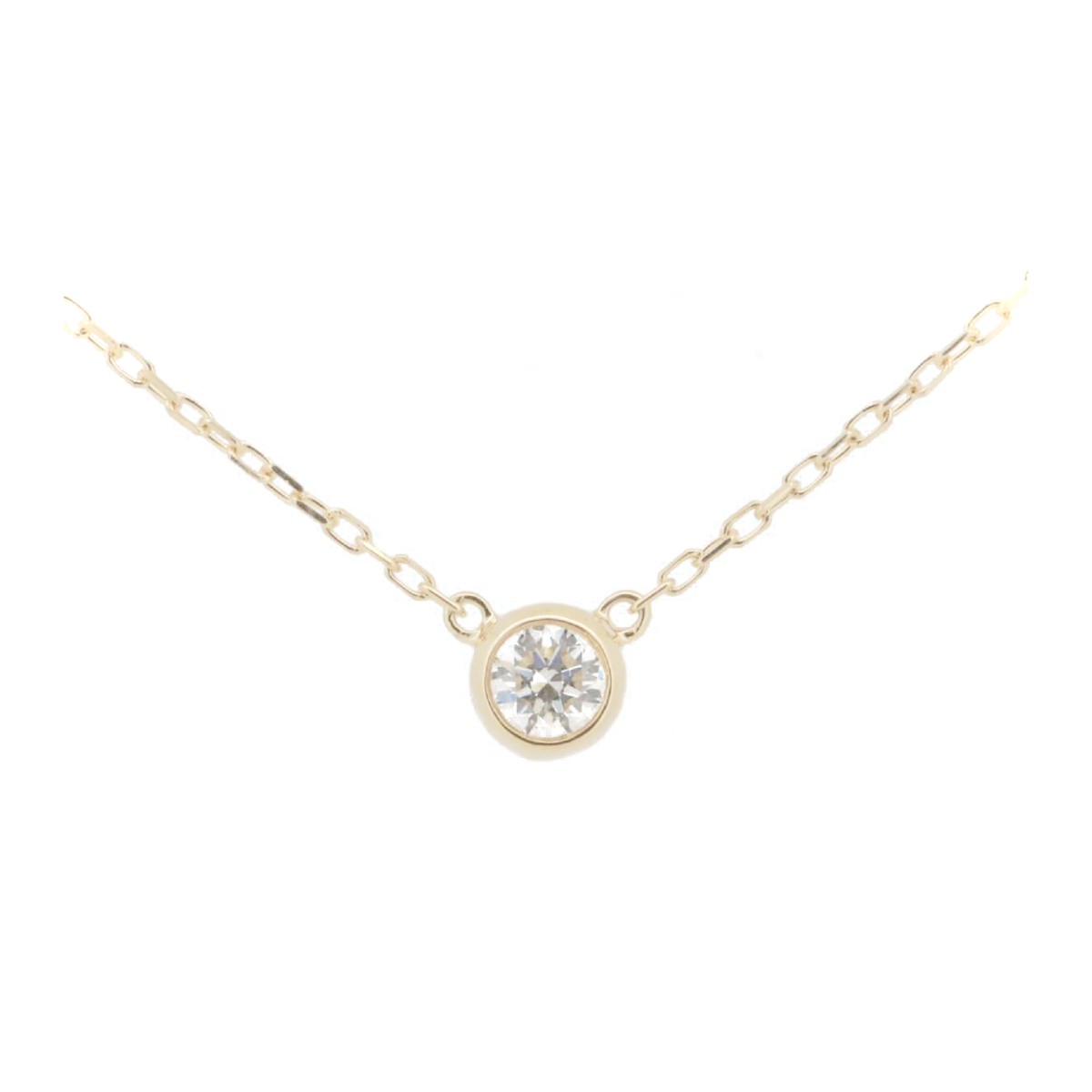 【中古】 オレフィーチェ ダイヤネックレス 0.10ct k18YG 【コンビニ受取対応商品】 ジュエリー