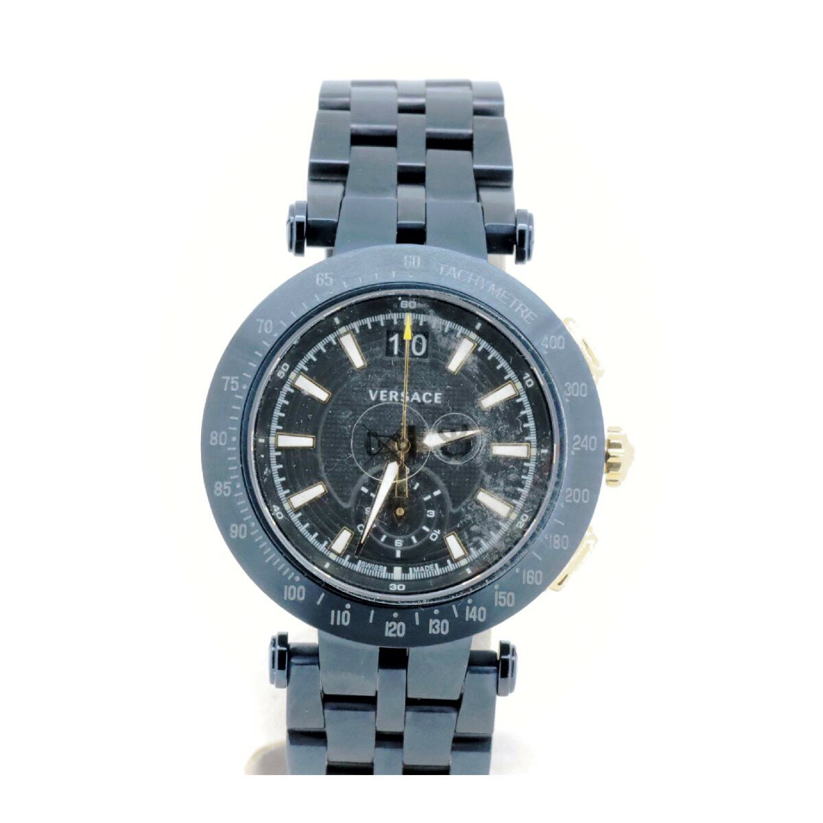 乐天商城 - 【中古】 ヴェルサーチ メンズ 腕時計 ステンレススチール VAH050016 クオーツ ネイビー 質屋出品 【コンビニ受取対応商品】