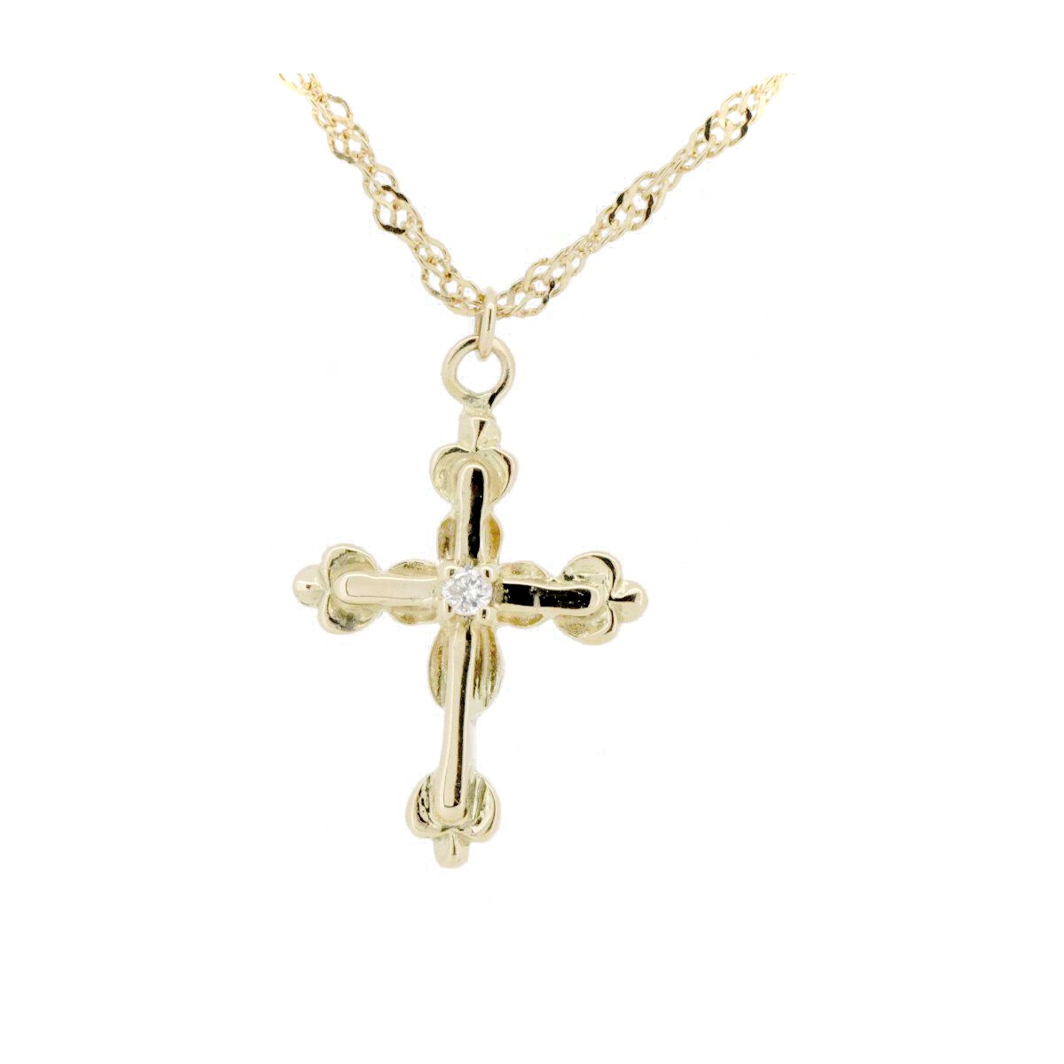 【中古】 アーカー ダイヤモンド クロス ネックレス K18YG(18金 イエローゴールド) 質屋出品 【コンビニ受取対応商品】 ジュエリー