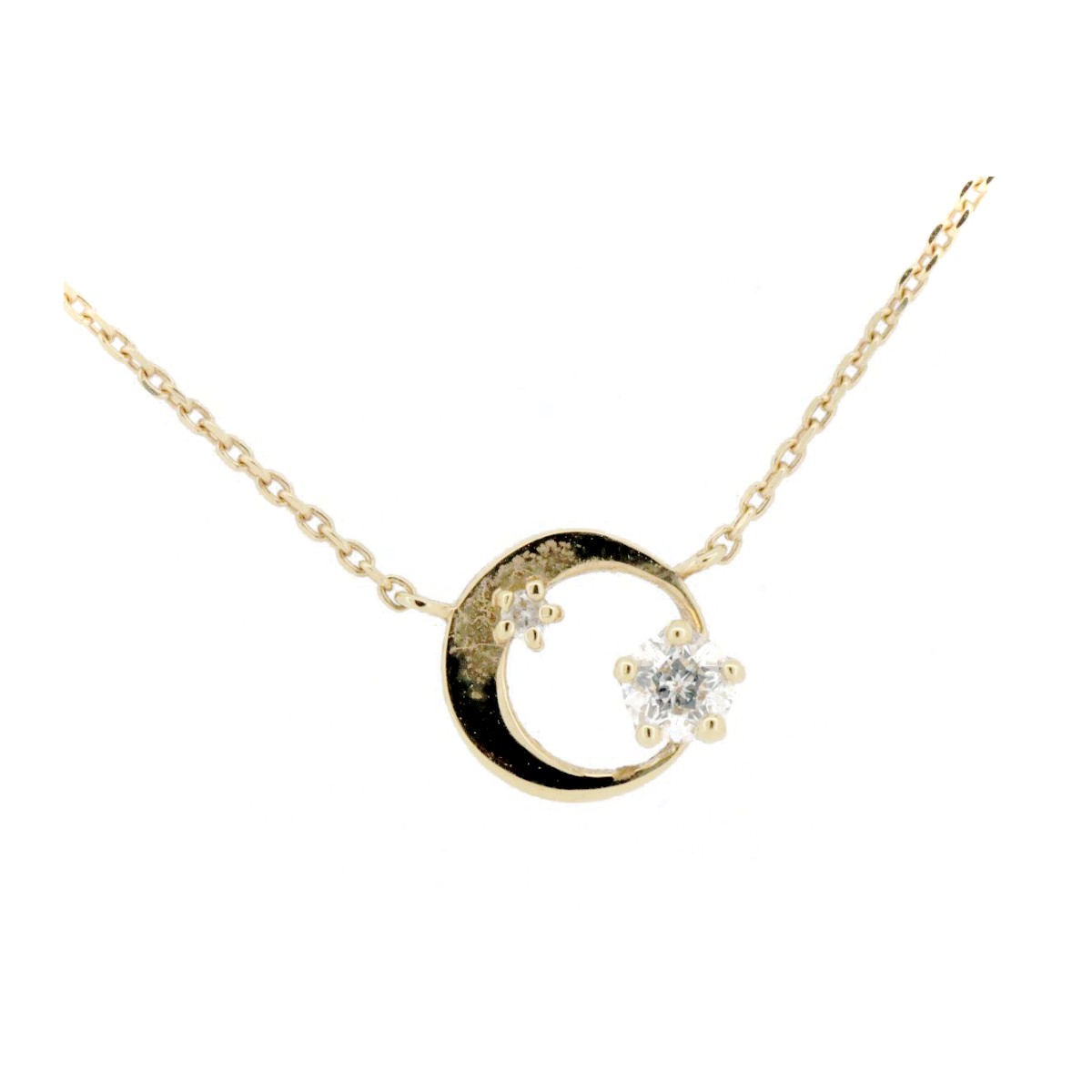 Rakuten - 【中古】 フェスタリアビジュソフィア ウィッシュアポンスター ダイヤモンド ネックレス 0.12ct 0.01ct K18YG 質屋出品 【コンビニ受取対応商品】 ジュエリー