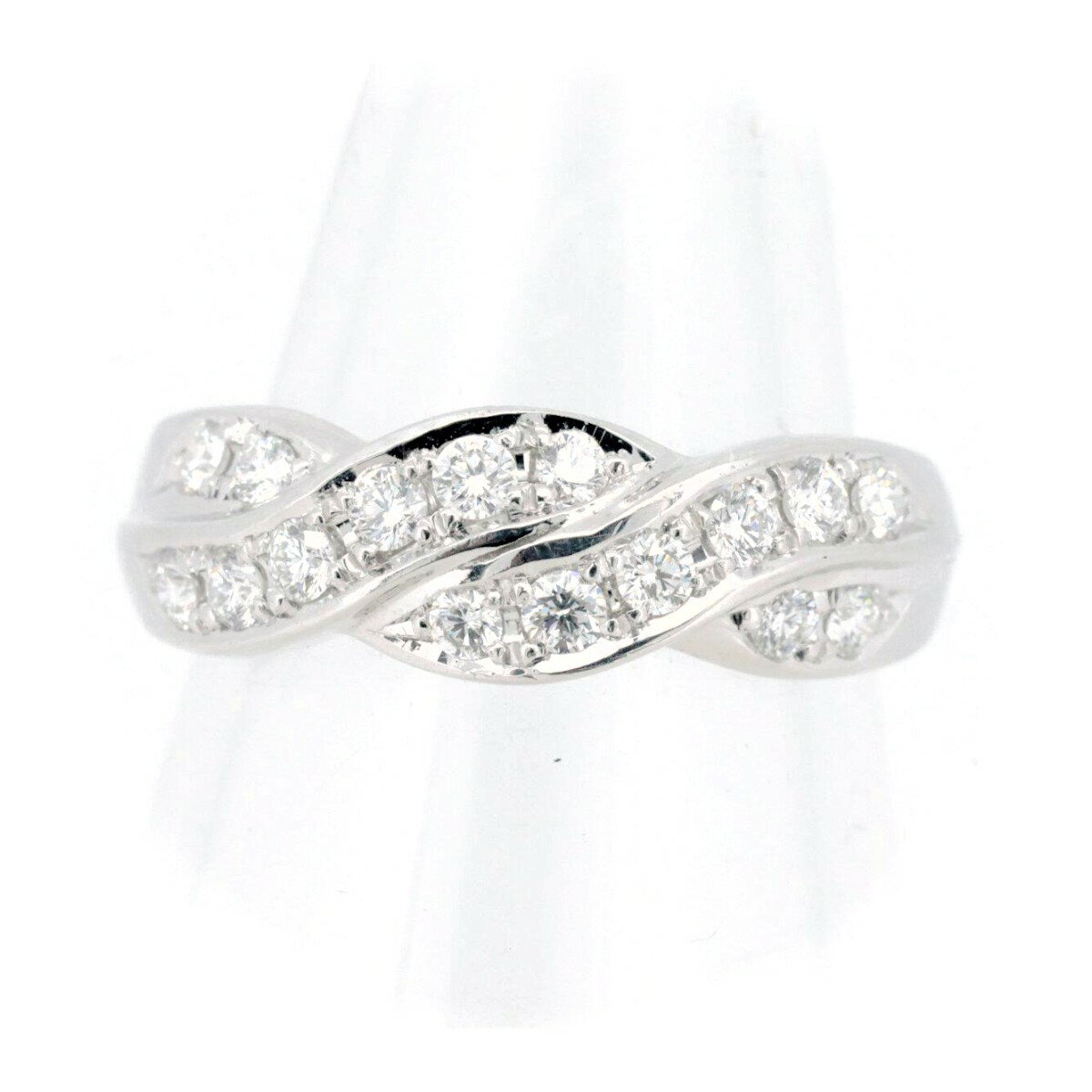 Rakuten - 【中古】 クィーン ダイヤモンド リング 指輪 0.41ct 10号 K18WG(18金 ホワイトゴールド) 質屋出品 【コンビニ受取対応商品】 ジュエリー