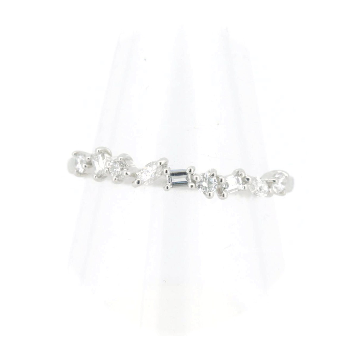 乐天商城 - 【中古】 スタージュエリー ハーフエタニティダイヤモンド リング 指輪 12号 0.22ct Pt950(プラチナ) 質屋出品 【コンビニ受取対応商品】 ジュエリー