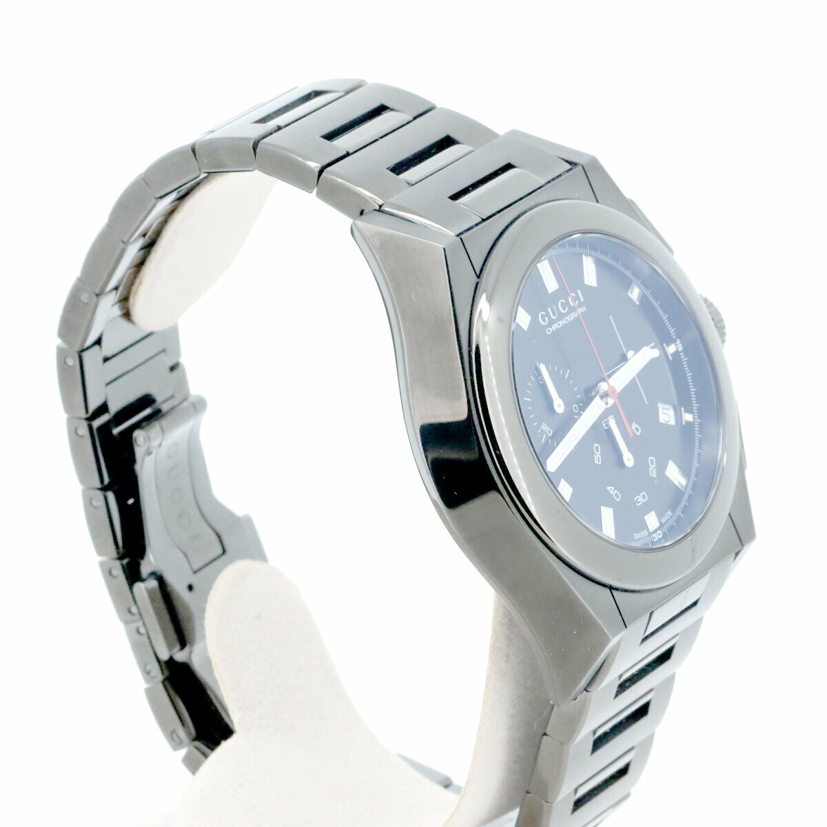 【中古】 グッチ パンテオン 115.2 メンズ 腕時計 クォーツ ブラック 質屋出品 【コンビニ受取対応商品】