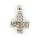 【中古】 笠原真寿美 ダイヤモンド クロス ペンダント 0.60CT K18WG(18金 ホワイトゴールド) 質屋出品 【コンビニ受取対応商品】 ジュエリー