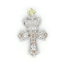 【中古】 笠原真寿美 クラウンクロス ペンダント サファイア ダイヤモンド ペンダント 0.05ct 0.15ct K18WG 質屋出品 【コンビニ受取対応商品】 ジュエリー