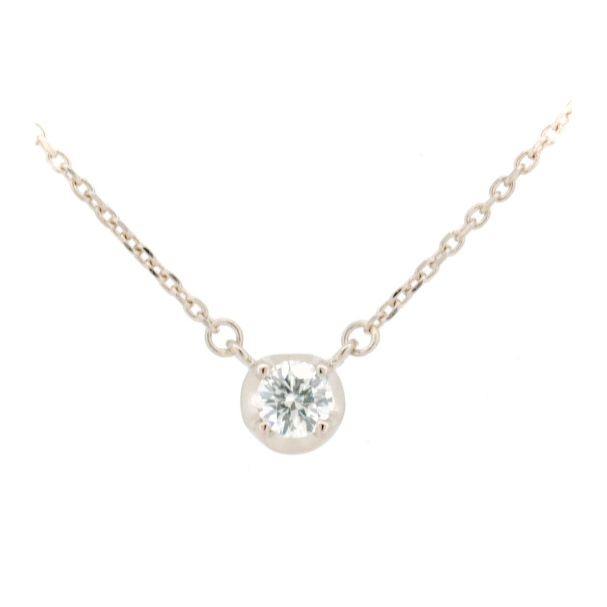 Rakuten - 【中古】 ヨンドシー ダイヤモンド ネックレス 0.143ct 4℃ K18PG(18金 ピンクゴールド) 質屋出品 【コンビニ受取対応商品】 ジュエリー