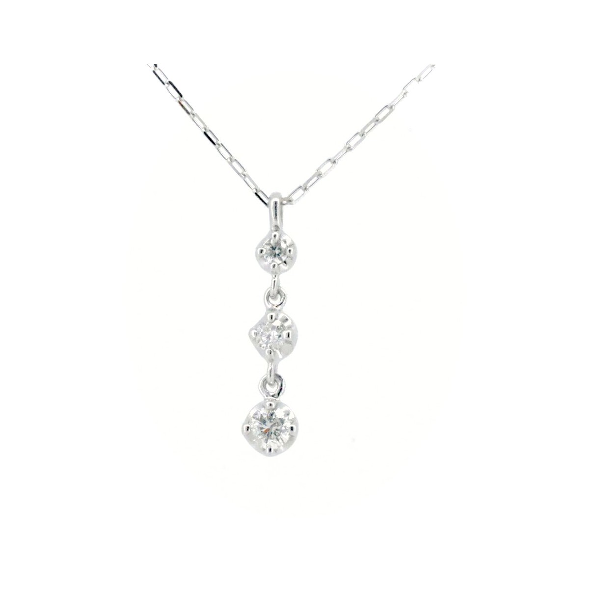 乐天商城 - 【中古】 ヨンドシー ダイヤモンド ネックレス 4℃ K18WG(18金 ホワイトゴールド) 質屋出品 【コンビニ受取対応商品】 ジュエリー
