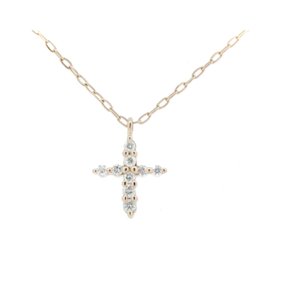 Rakuten - 【中古】 ヨンドシー クロスモチーフ ダイヤモンド ネックレス 4℃ K18PG(18金 ピンクゴールド) 質屋出品 【コンビニ受取対応商品】 ジュエリー