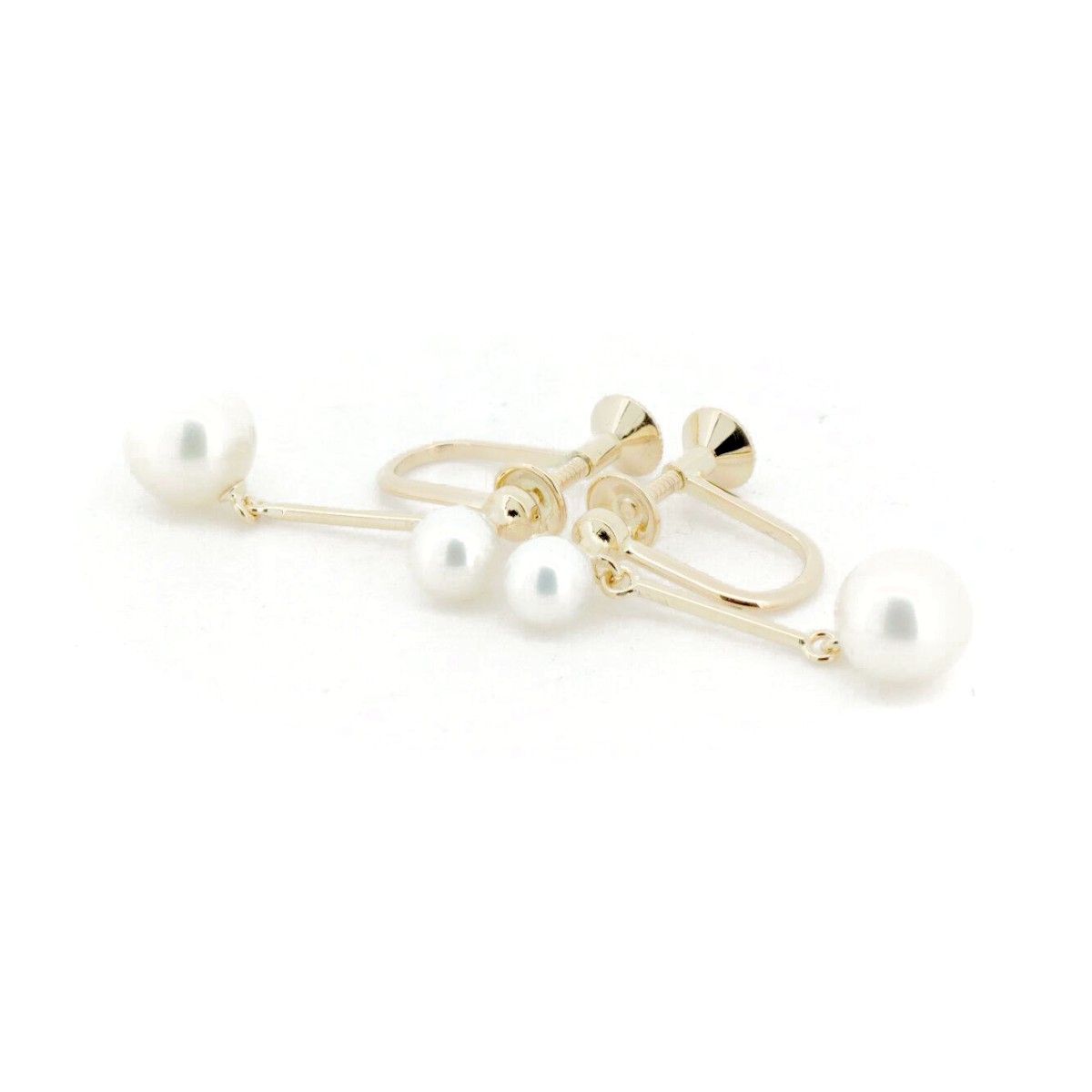 Rakuten - 【中古】 ミキモト パール イヤリング 7.4ミリ 5.0ミリ 真珠 K18YG(18金 イエローゴールド) 質屋出品 【コンビニ受取対応商品】 ジュエリー