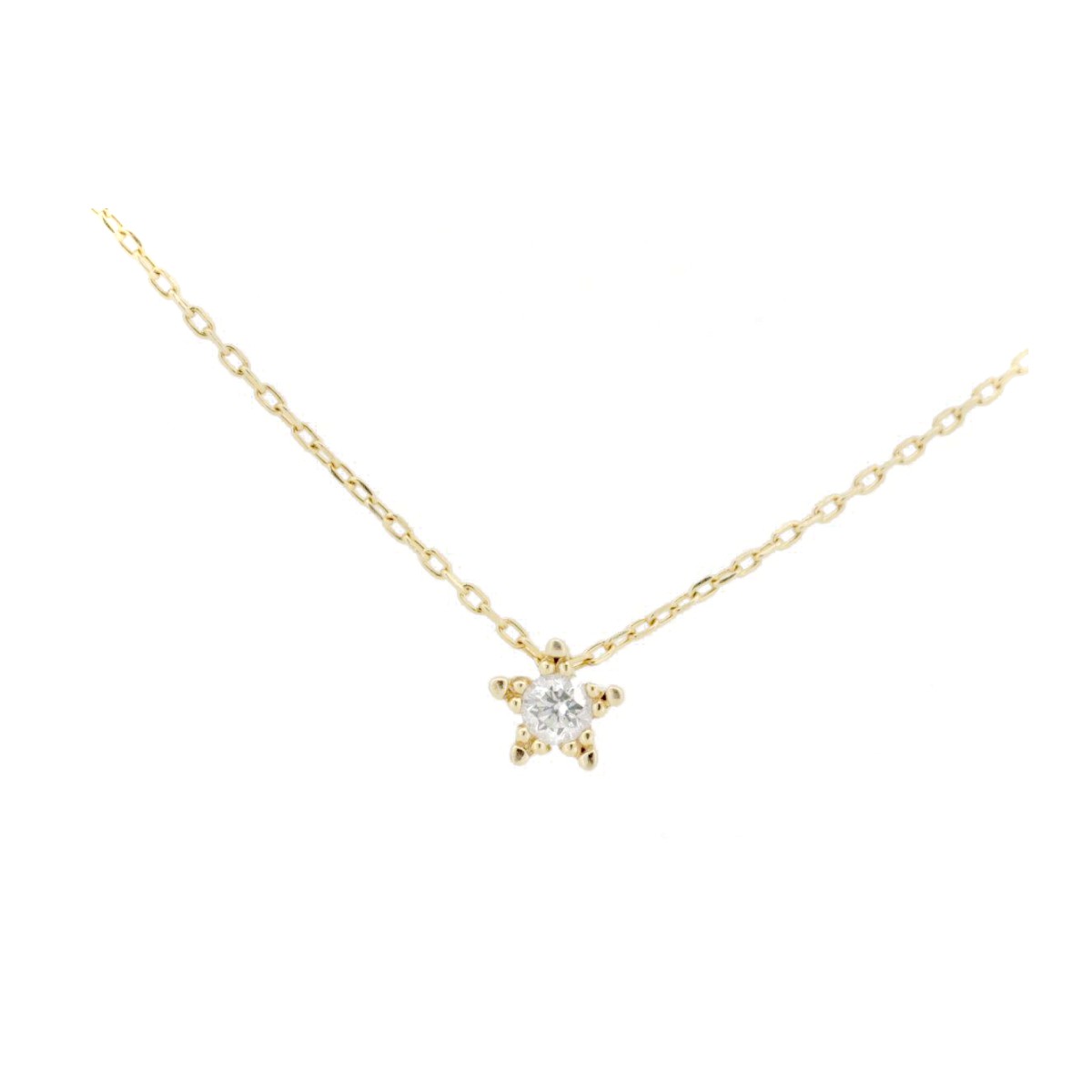 Rakuten - 【中古】 スタージュエリー ダイヤモンド ネックレス 0.04ct K18YG(18金 イエローゴールド) 質屋出品 【コンビニ受取対応商品】 ジュエリー
