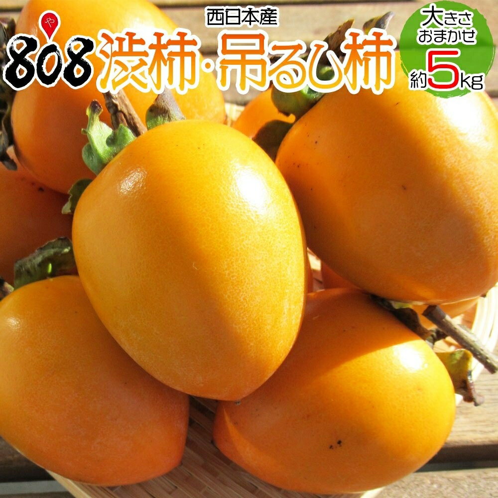 【送料無料】【西日本産】渋柿・吊るし柿　大きさおまかせ　約5kg(北海道沖縄別途送料加算)のサムネイル