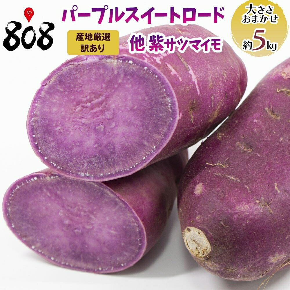 訳あり　パープルスイートロード他紫サツマイモ　大きさお任せ　約5kg(北海道沖縄別途送料加算)