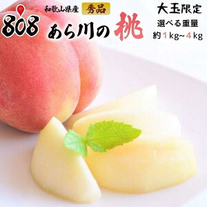 【送料無料】【和歌山県産】秀品 あら川の桃 大玉限定 化粧箱入 1箱 約1kg 約2kg 約3kg 約4kg(北海道沖縄別途送料加算)