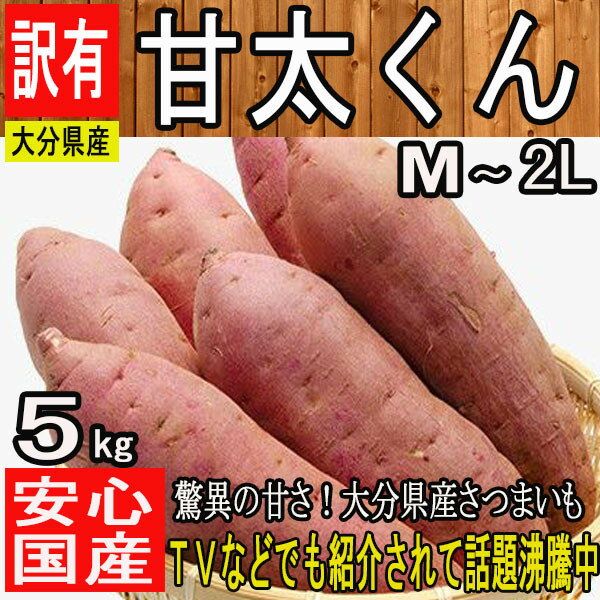 【大分県産】甘太くん　訳あり　M〜3Lサイズ　約5kg【常温便送料無料】(北海道沖縄別途送料加算)かんたくん/蜜芋/焼芋/焼き芋/煮物/さつま芋/さつまいも/サツマイモ/サツマ芋/薩摩芋/スイートポテト/芋菓子/おせち/お節/栗きんとん/訳有/訳あり/訳アリ/ワケあり/newyear_d19