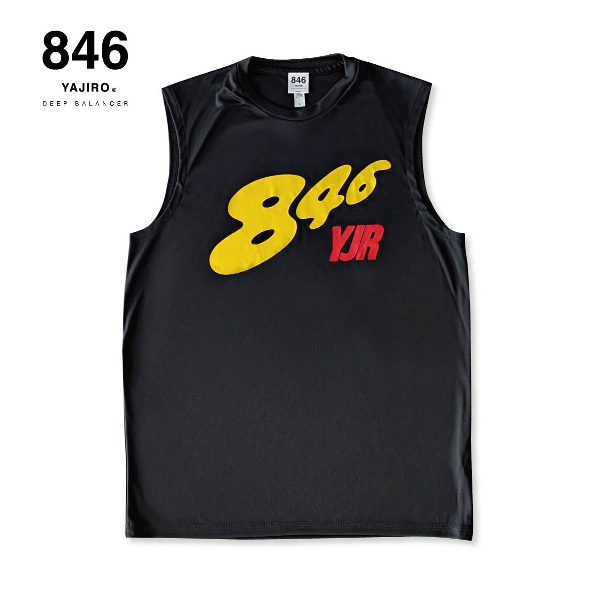 846YAJIRO スポーツウェア Sleeveless Training Shirts【FLASH LOGO】 スリーブレス トレーニングシャツ タンクトップ ノースリーブ トレーニングウェア スポーツ 吸水 吸汗 速乾 ドライ ジムウェア