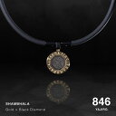 846YAJIRO スポーツネックレス SHAMBHALA Necklace GOLD×Black Diamond シャンバラネックレス ゴールド×ブラックダイヤモンド 磁気ネックレス YAJIROクリスタル配合 チューブタイプネックレス