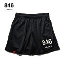 846YAJIRO スポーツウェア New Training Half pants Black (Unisex) トレーニング ハーフパンツ パンツ ポリエステル スポーツパンツ ブラック メンズ レディース ユニセックス 男女兼用 スポーツウェア ジョギング ランニング ヨガ ウェア 吸汗 吸水 速乾 薄手