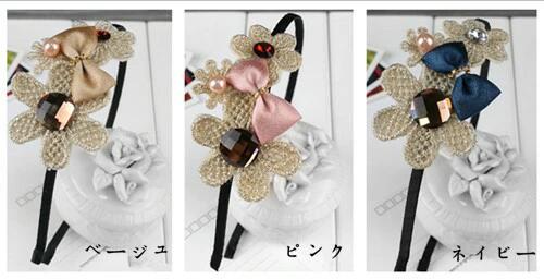 858shop デコつく フラワー リボン 細身 カチュ-シャ ヘアバンド/結婚式、パーティー /ヘアアクセサリー 858shop デコつく フラワー リボン 細身 カチュ-シャ ヘアバンド/結婚式、パーティー /ヘアアクセサリー
