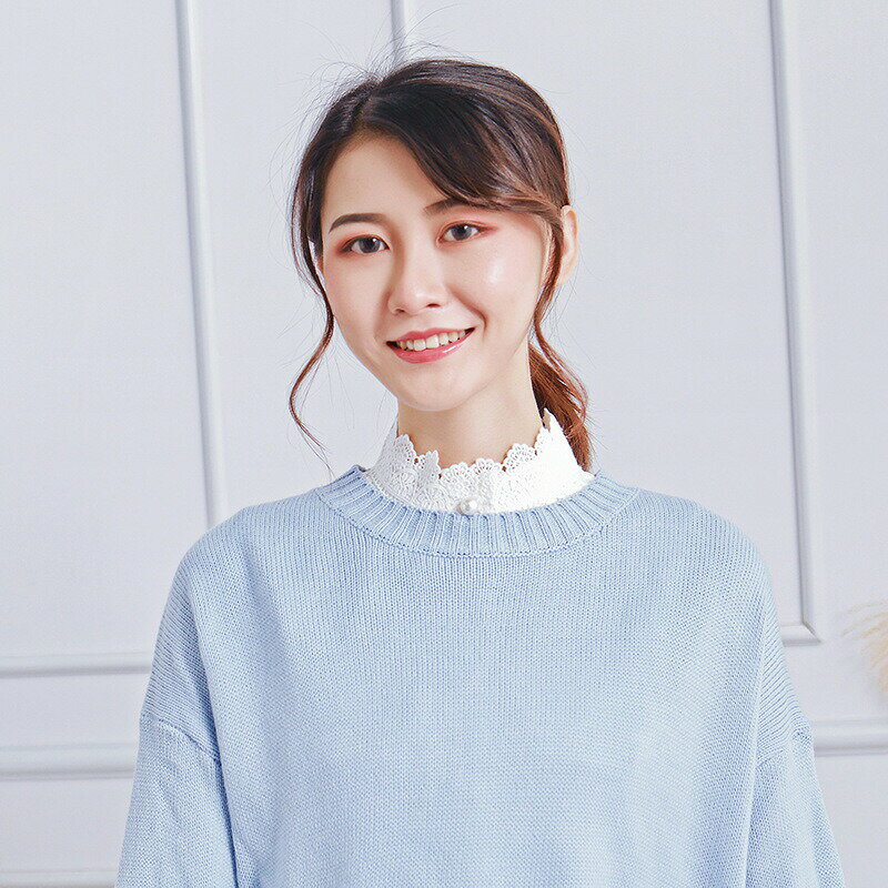 858shop 再入荷★付け襟 タートルレース シャツ襟 白/黒 重ね着シャツ ホワイト ブラック レディース パーティー/二次会/オフィス