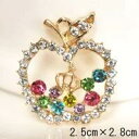 858shop セール★デコパーツ アップル リンゴ ハンドメイドパーツ キラキラ 王冠 チャーム アクセサリーパーツ 金属カメリアパーツ
