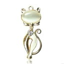 858shop セール★デコパーツ 猫パーツ ネコ オパール風 ハンドメイドパーツ・アクセサリー デコパーツ ペンダント 金属カメリアパーツ ・1個